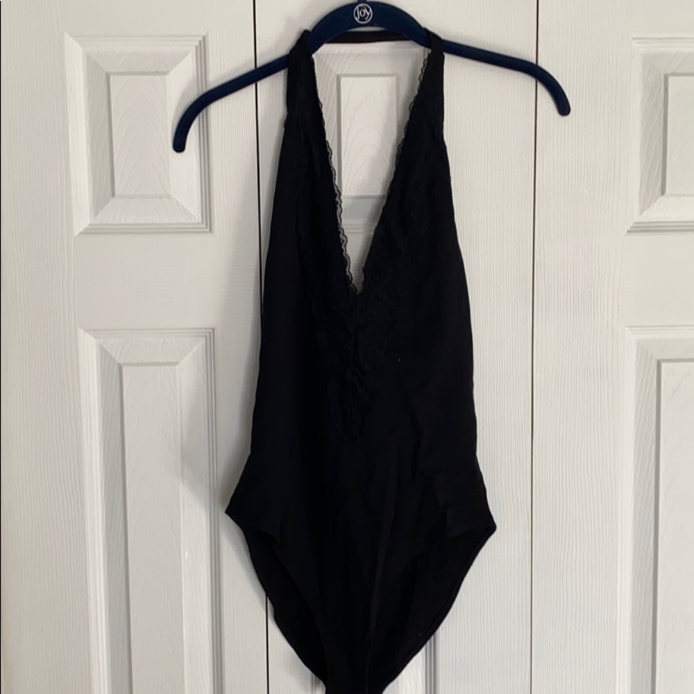 Black lace body suit